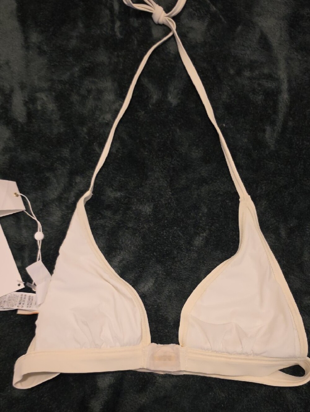 Tory Burch Cream Triangle Halter Bikini Top - Picture 3 of 3